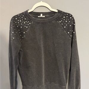 Maurices Charcoal Pearl-Embellished Sweatshirt